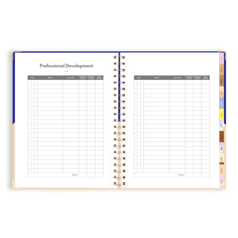 2025 A4 Academic Vertical Planner | Cobalt Ripple