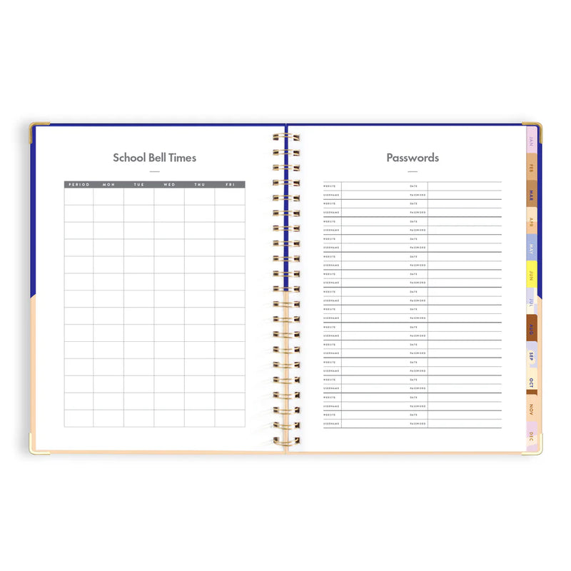 2025 A4 Academic Vertical Planner | Cobalt Ripple