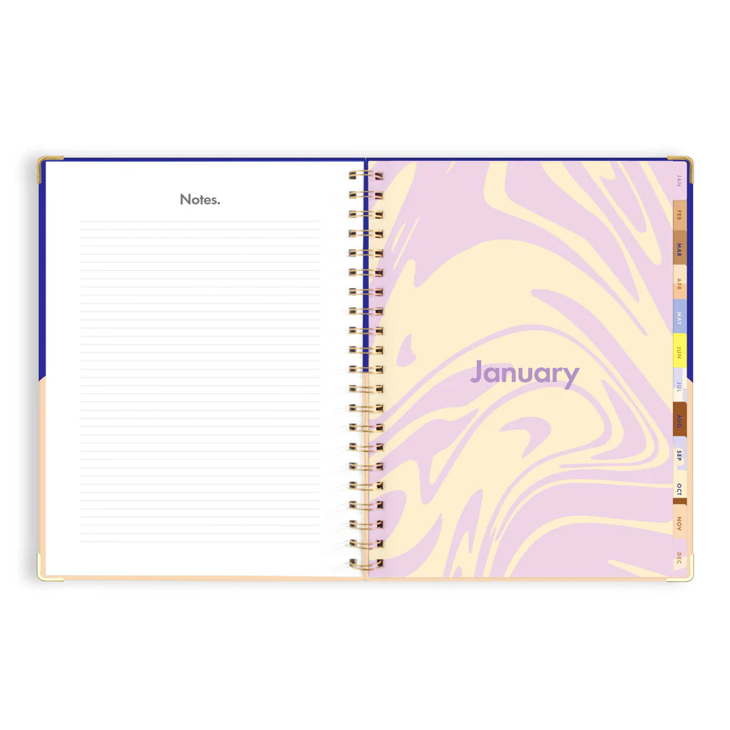 2025 A4 Academic Vertical Planner | Cobalt Ripple