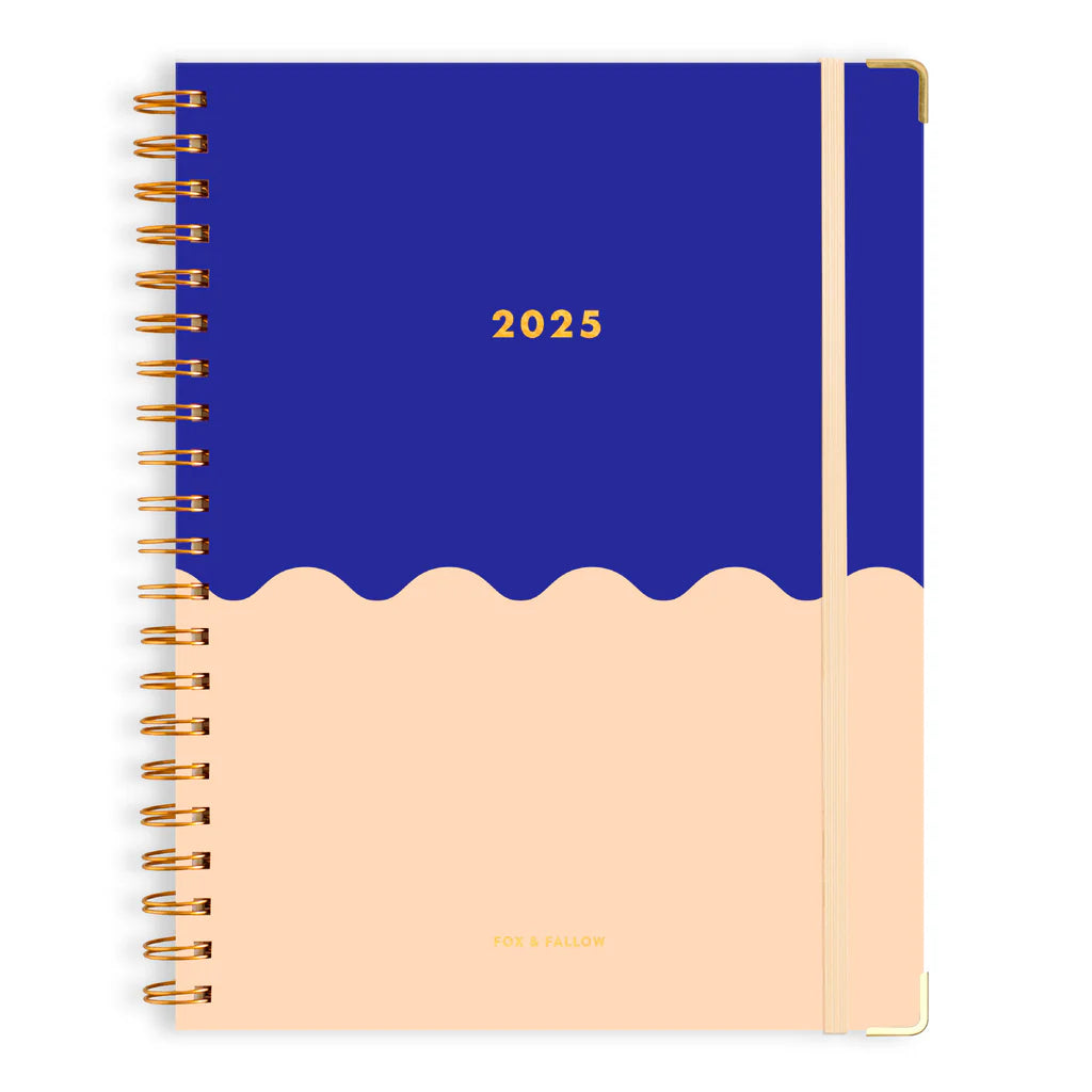 2025 A4 Academic Vertical Planner | Cobalt Ripple