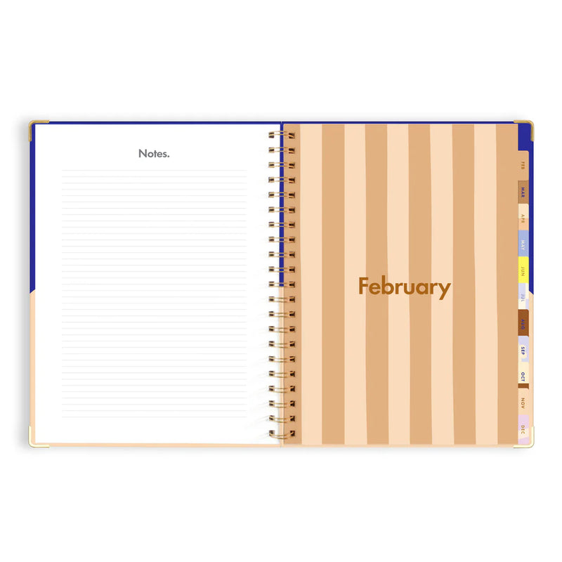 2025 A4 Academic Vertical Planner | Cobalt Ripple