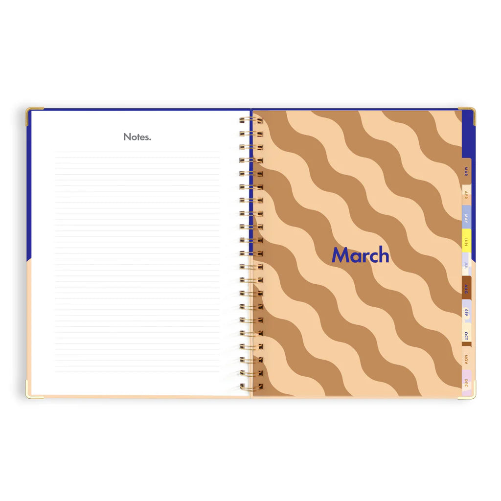 2025 A4 Academic Vertical Planner | Cobalt Ripple