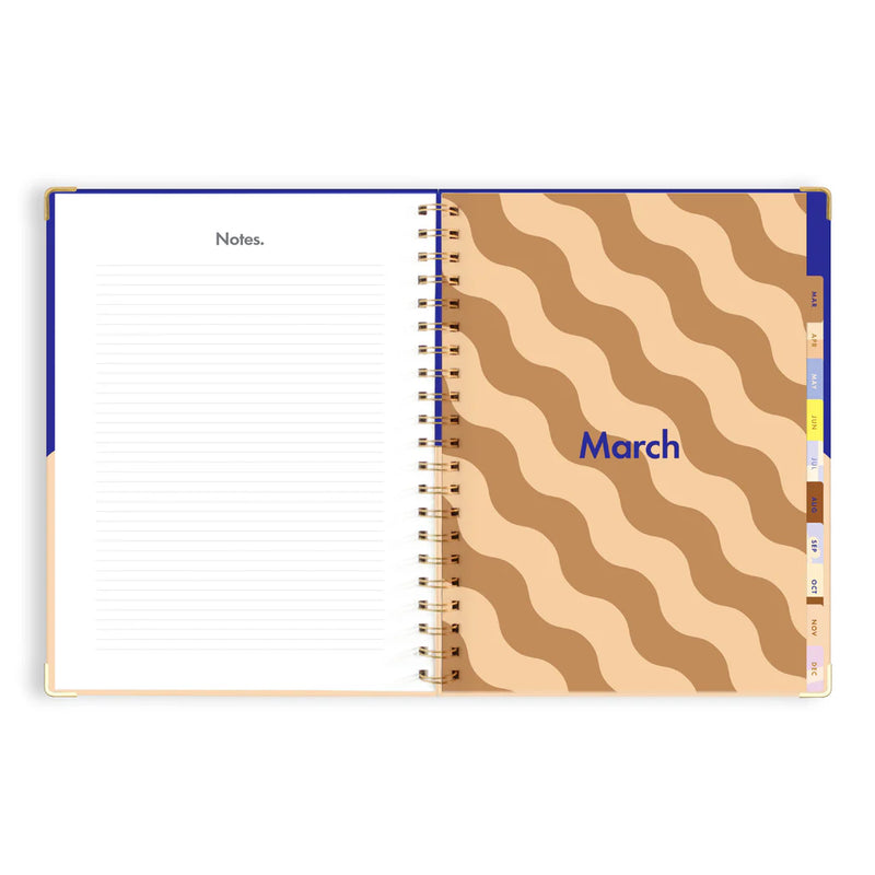 2025 A4 Academic Vertical Planner | Cobalt Ripple