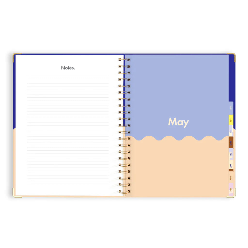 2025 A4 Academic Vertical Planner | Cobalt Ripple