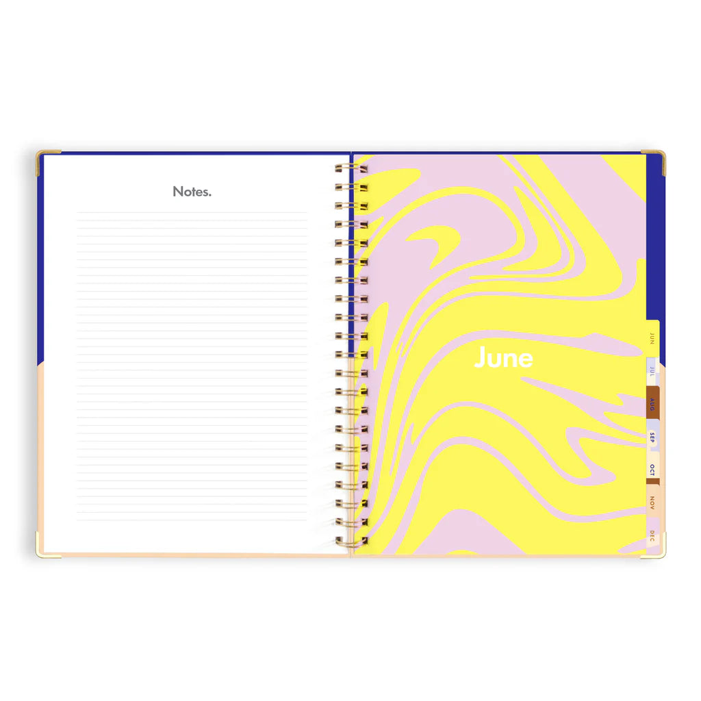 2025 A4 Academic Vertical Planner | Cobalt Ripple