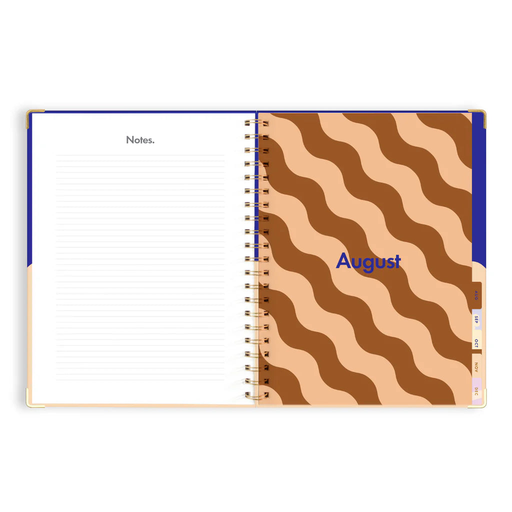 2025 A4 Academic Vertical Planner | Cobalt Ripple