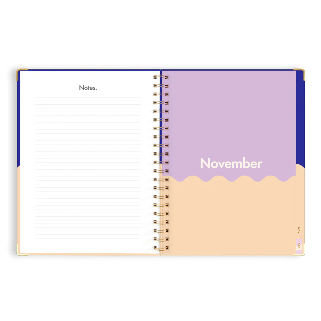 2025 A4 Academic Vertical Planner | Cobalt Ripple