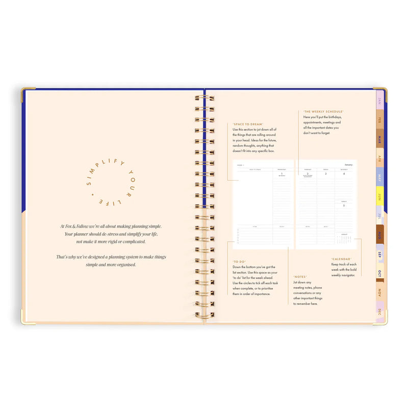 2025 A4 Academic Vertical Planner | Cobalt Ripple