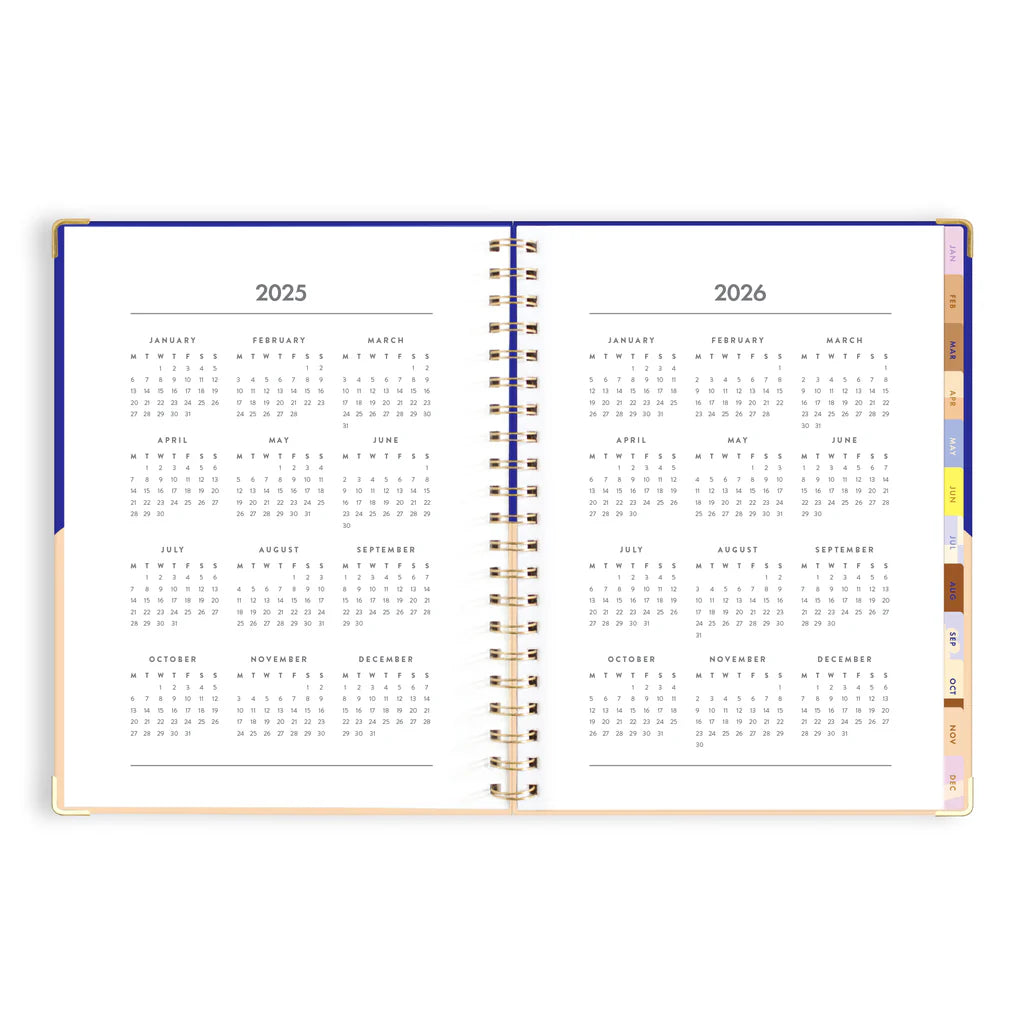 2025 A4 Academic Vertical Planner | Cobalt Ripple