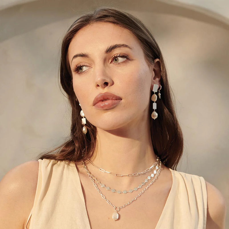 Aphrodite Goddess Pearl Drop Necklace | Sterling Silver