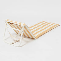 Reclining Beach Chair | Mango Bay Golden Mustard Stripe