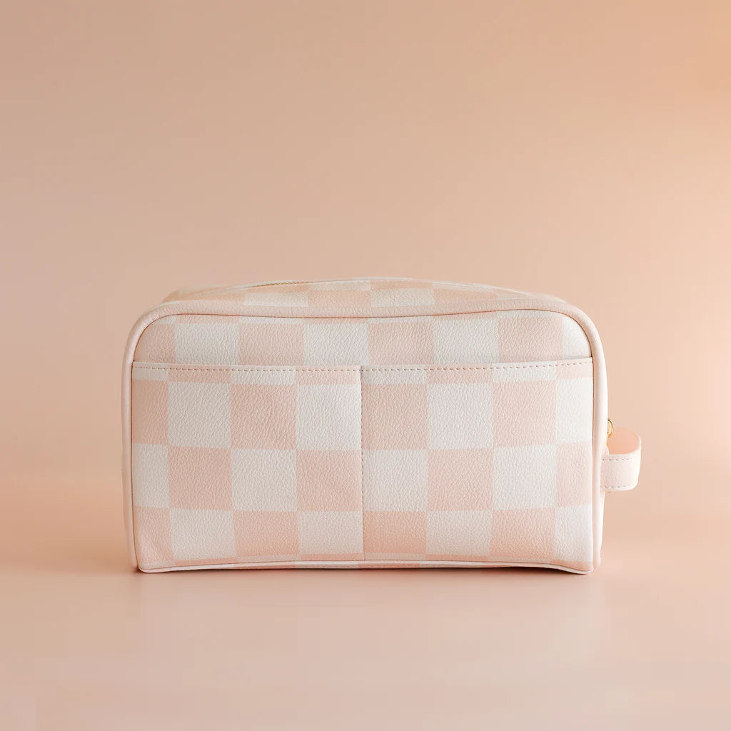 Salmon Check Cosmetic Bags