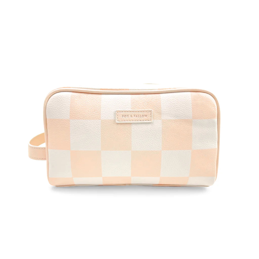 Salmon Check Cosmetic Bags