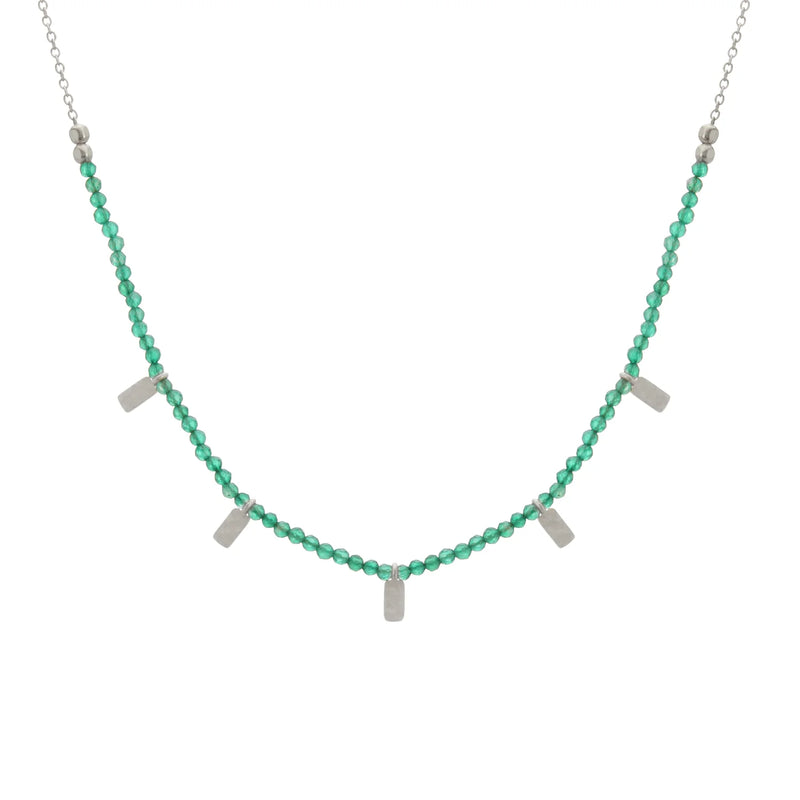 Wandering Soul Green Onyx Choker Necklace | Sterling Silver