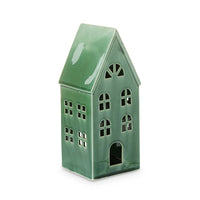 Ceramic Christmas House Green Table Decoration