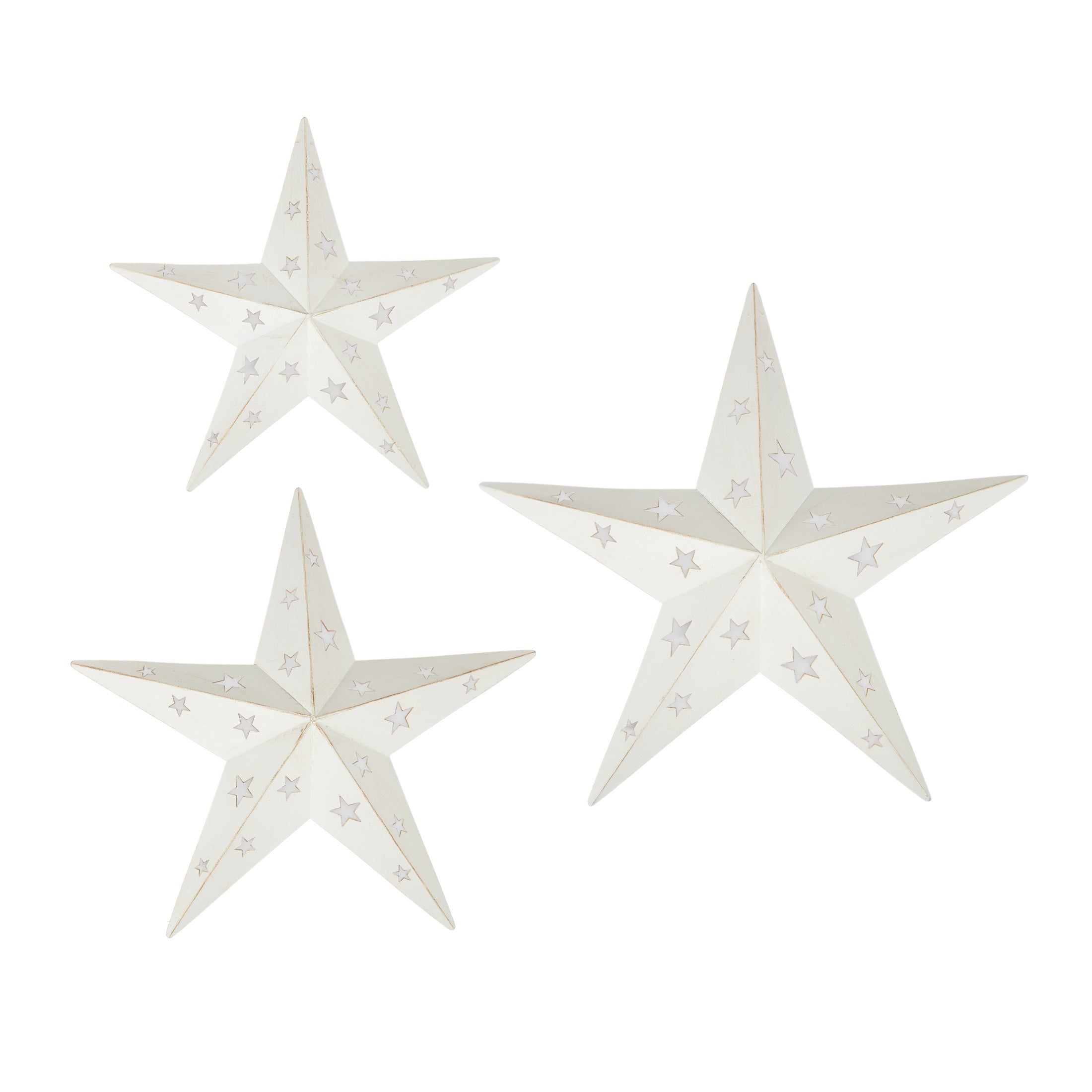 Stars Metal Christmas Wall Hanging | White