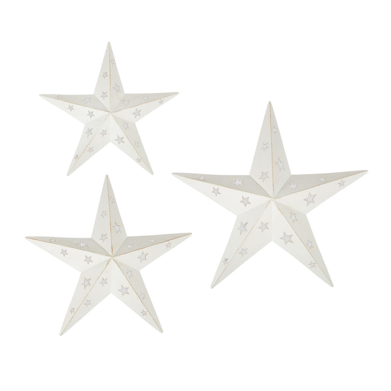 Stars Metal Christmas Wall Hanging | White