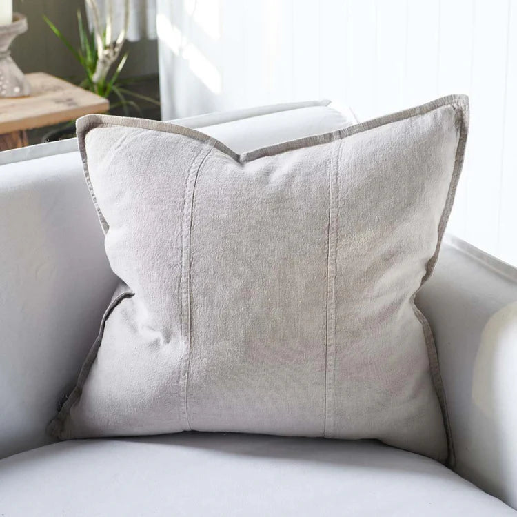 Luca Linen Outdoor Cushion | Silver Grey