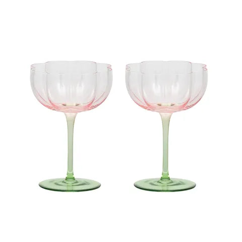 Lotti Glassware Collection | Pink + Green