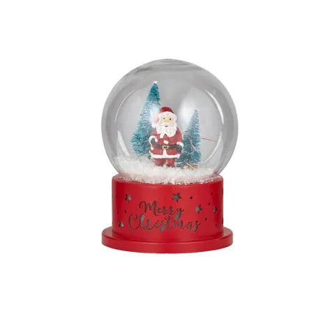 Santa Snowglobe Plastic | Red