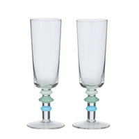 Tori Glassware Cocktail / Flute | Blue + Green