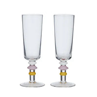 Tori Glassware Cocktail / Flute | Pink + Orange