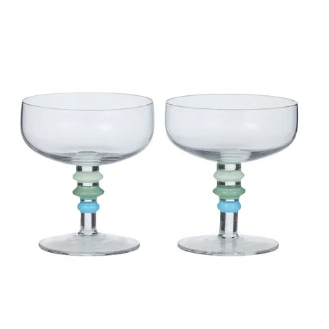 Tori Glassware Cocktail / Flute | Blue + Green