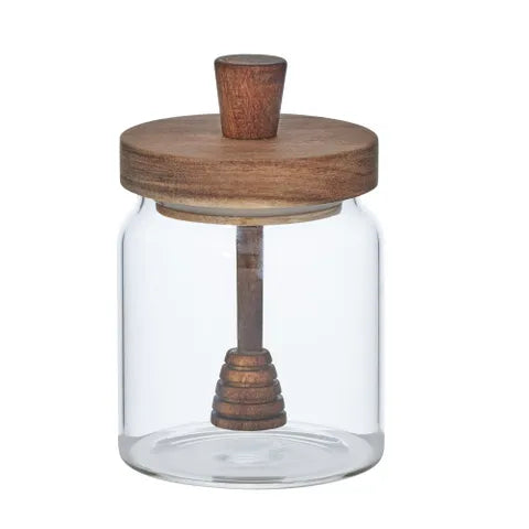 Tesoro Glass/Wood Honey Jar