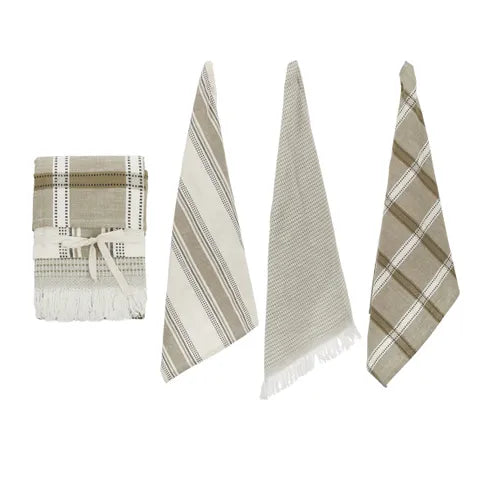 Maye S/3 Cotton Tea Towels | Olive