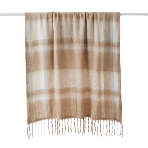 Capulet Wool Blend Throw Taupe