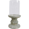 Hurricane Candle Holder Moss W/glass