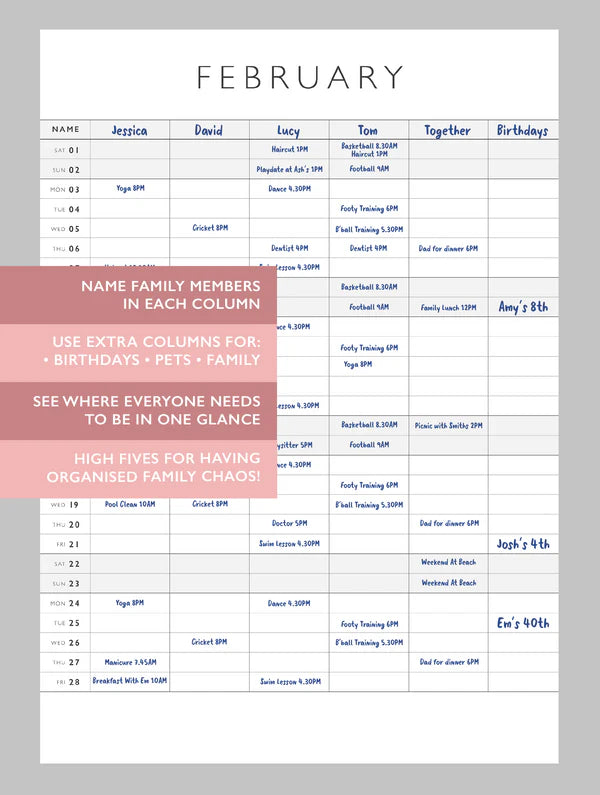 2025 Family Chaos Planner