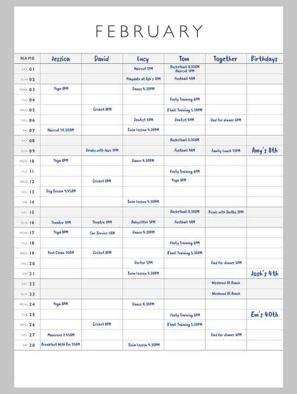 2025 Family Chaos Planner