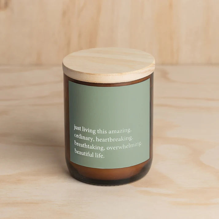 Heartfelt Quote Candle | Just Living this Amazing Life