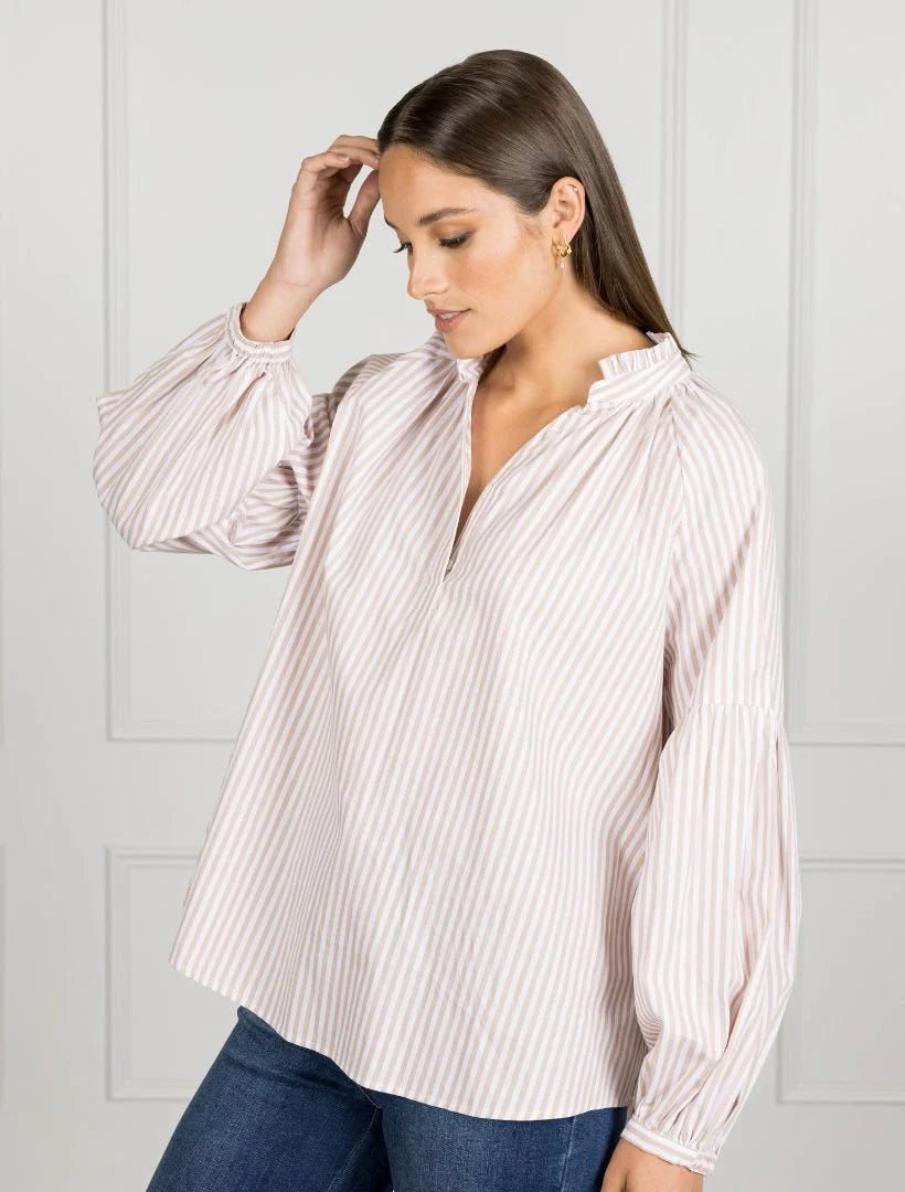 Kell Shirt Stripe Beige