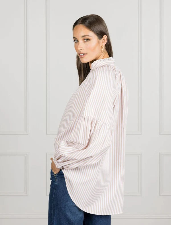 Kell Shirt Stripe Beige