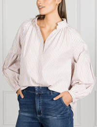 Kell Shirt Stripe Beige