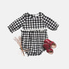 Baby Girls Long Sleeve Nora Playsuit | Black Check