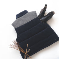 Baby Boys Cooper Puffer Vest | Navy Corduroy