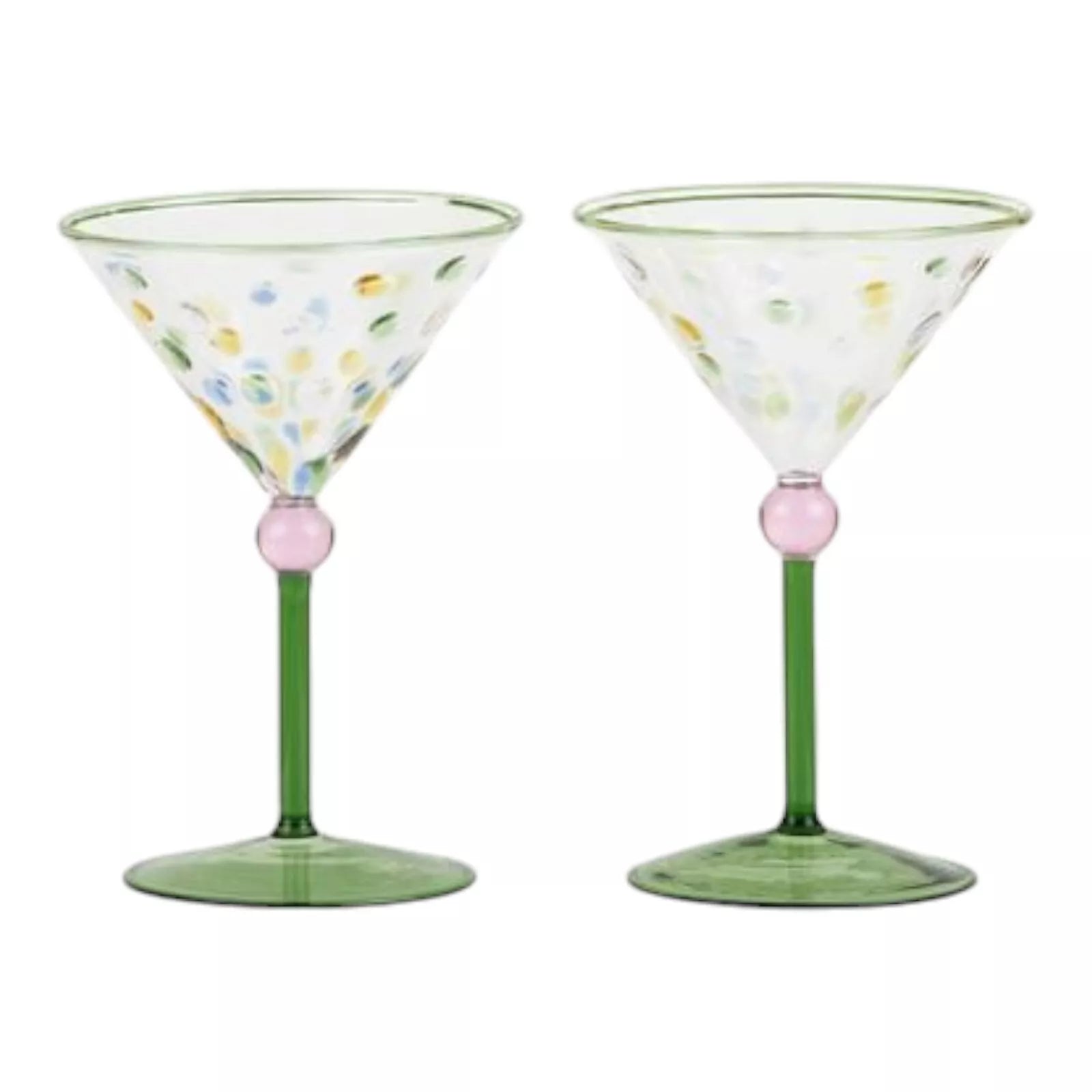 Lulu Set of 2 Cocktail Glass | Green