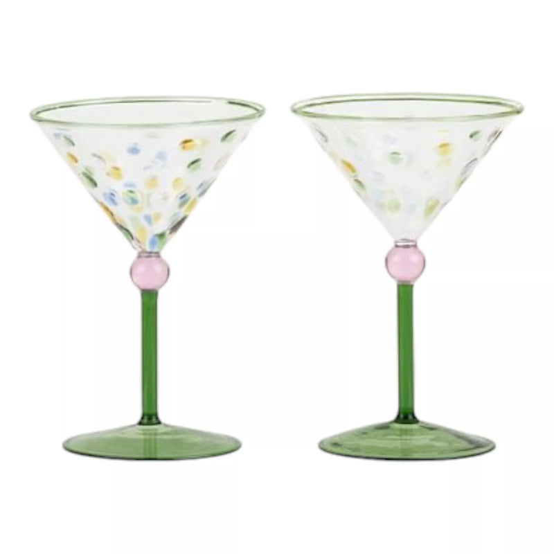 Lulu Set of 2 Cocktail Glass | Green