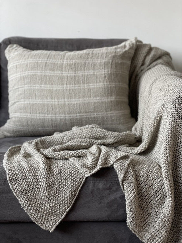 Sorrento Natural Knitted 100% Linen Throw