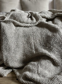 Sorrento Natural Knitted 100% Linen Throw