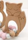 Woodland Silicone and Beech Wood Teether | Fox