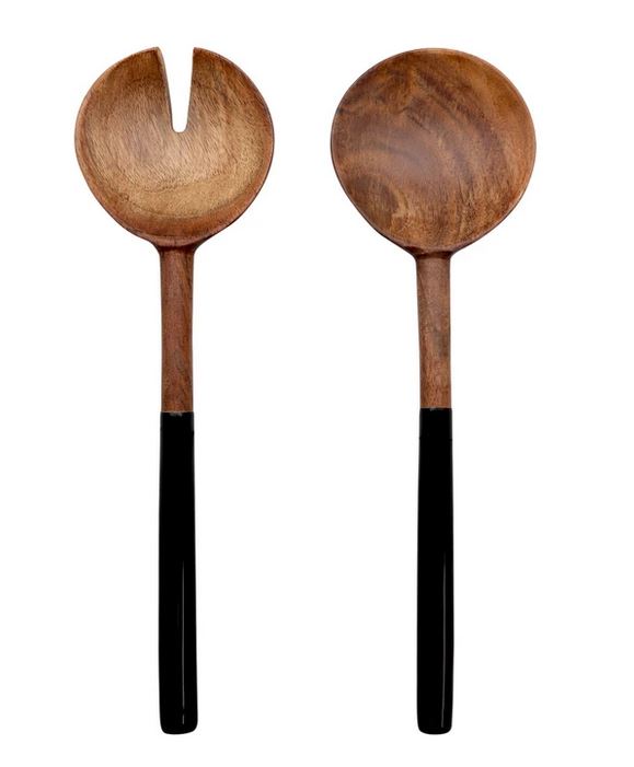 Serengeti Black + Timber Salad Servers