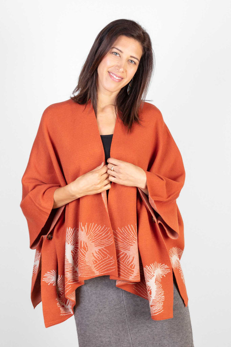 Rust Cashmere Cape