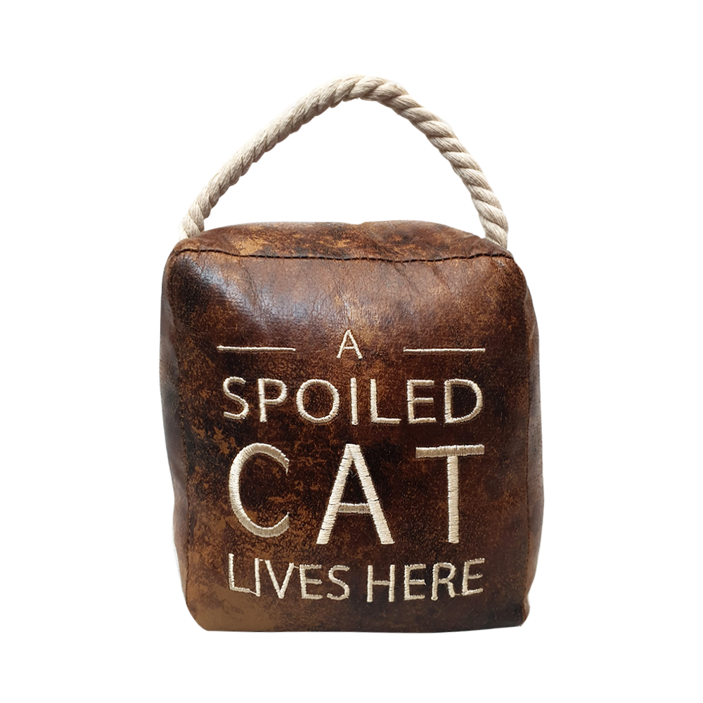 Spoilt Cat | Leather Doorstop