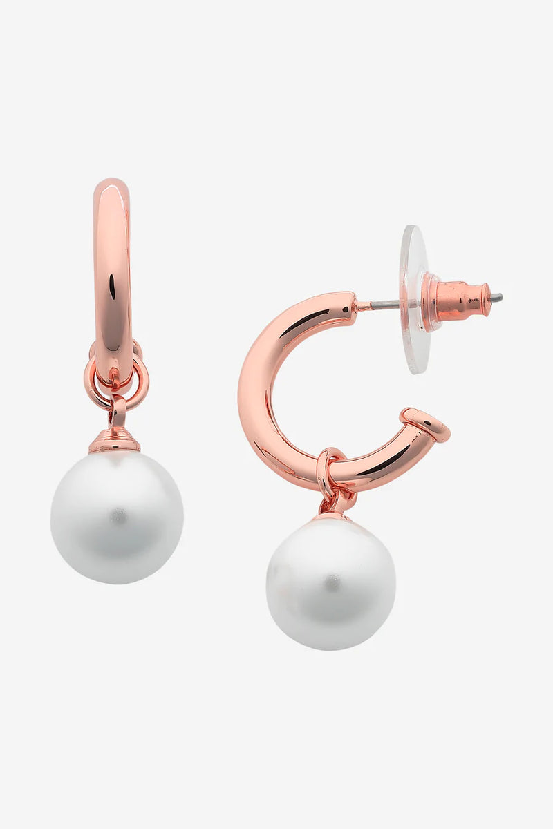 Fleur Rose Gold Pearl Earring