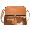 Finland Front Zipper Cowhide Sling Bag