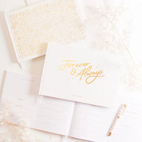 Forever & Always Prompted Wedding Guest Book Boxed